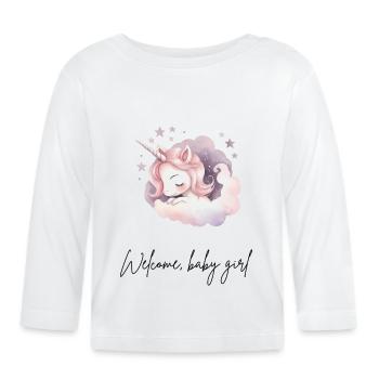 Bienvenue, petite fille - T-shirt manches longues bio Bébé - blanc - Devant