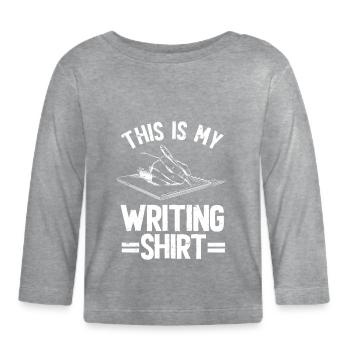 Author Writer - Organic Baby Long Sleeve T-Shirt - heather grey - Front