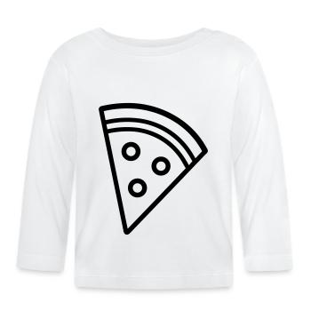 part de pizza - T-shirt manches longues bio Bébé - blanc - Devant