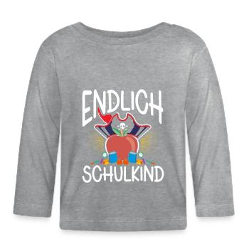School 1. Grade - Baby Bio-Langarmshirt - Grau meliert - Vorne