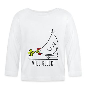 Viel Glück - Baby Bio-Langarmshirt - Weiß - Vorne