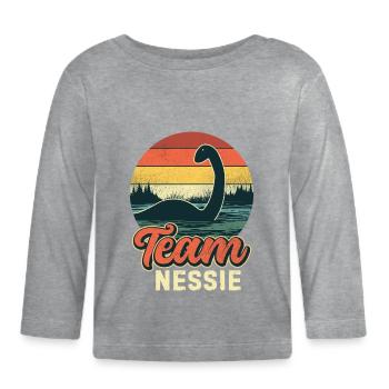 L’équipe Nessie - T-shirt manches longues bio Bébé - gris chiné - Devant