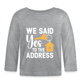 Nous avons dit à l’adresse - T-shirt manches longues bio Bébé - gris chiné - Devant