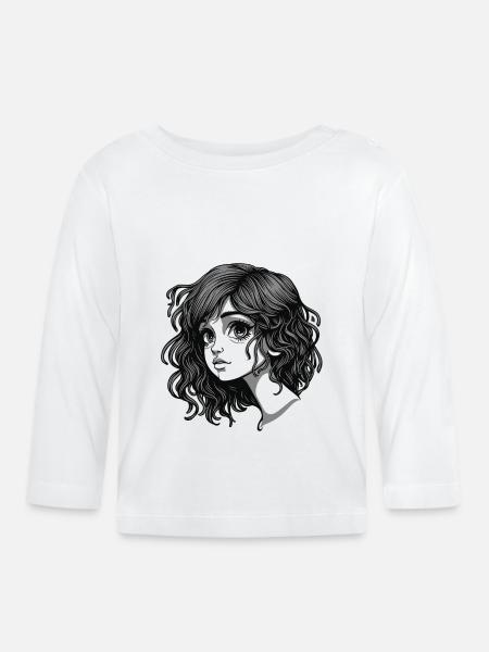 SPAGHETTI-MÄDCHEN - Baby Bio-Langarmshirt - Weiß