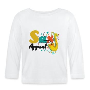 Saxophones Pun Sax Appeal - T-shirt manches longues bio Bébé - blanc - Devant