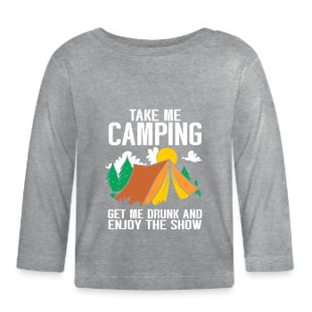 Camping Campfire Camper - Organic Baby Long Sleeve T-Shirt - heather grey - Front
