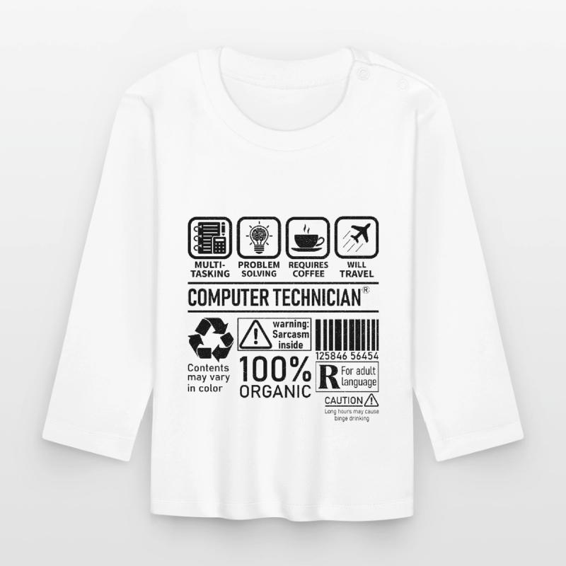Computer Technician multi tasking problem solving Baby Bio-Langarmshirt
