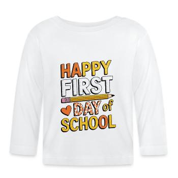 First day of school enrollment design - Organic Baby Long Sleeve T-Shirt - white - Front