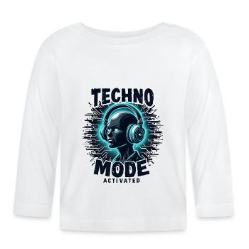 Mode Techno activé – Rave Music - T-shirt manches longues bio Bébé - blanc - Devant