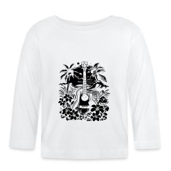 Guitare - T-shirt manches longues bio Bébé - blanc - Devant