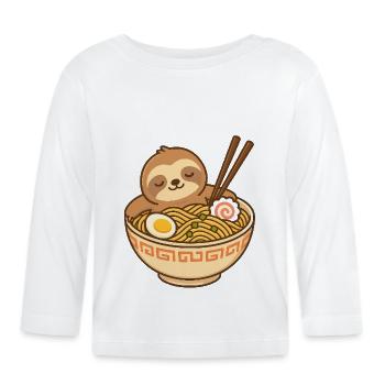 Ramen Sommeil Paresseux - T-shirt manches longues bio Bébé - blanc - Devant