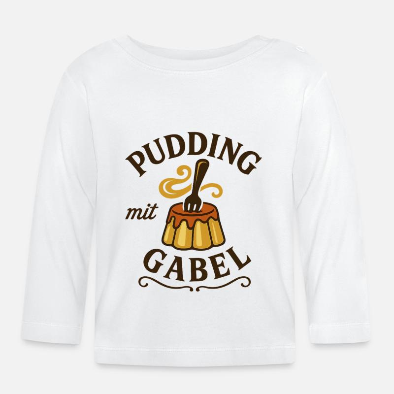 Pudding à la fourchette - T-shirt manches longues bio Bébé - blanc