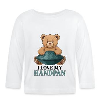 J’adore mon ours en peluche Handpan - T-shirt manches longues bio Bébé - blanc - Devant