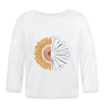 Tournesol rencontre chirurgie - T-shirt manches longues bio Bébé - blanc - Devant