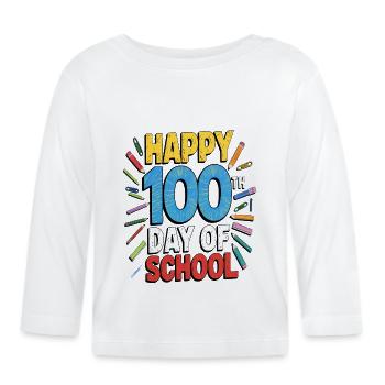 Hundredth Day of School Jubilee Design - Organic Baby Long Sleeve T-Shirt - white - Front