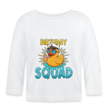 Duck Captain Birthday Squad Beach Summer Cruise - Organic Baby Long Sleeve T-Shirt - white - Front