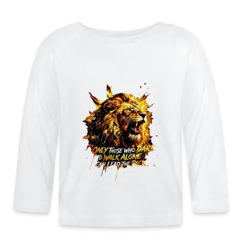 Löwe Lead The Pack Motivation - Baby Bio-Langarmshirt - Weiß - Vorne
