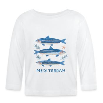 Sardines - Trilogie méditerranéenne - T-shirt manches longues bio Bébé - blanc - Devant