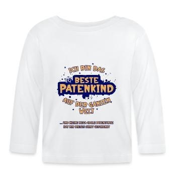 Das beste Patenkind der Welt mit cooler Tante - Baby Bio-Langarmshirt - Weiß - Vorne