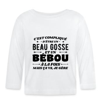 Complicated Beau Gosse and Bébou - Organic Baby Long Sleeve T-Shirt - white - Front