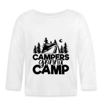 Camper werden campen - Baby Bio-Langarmshirt - Weiß - Vorne