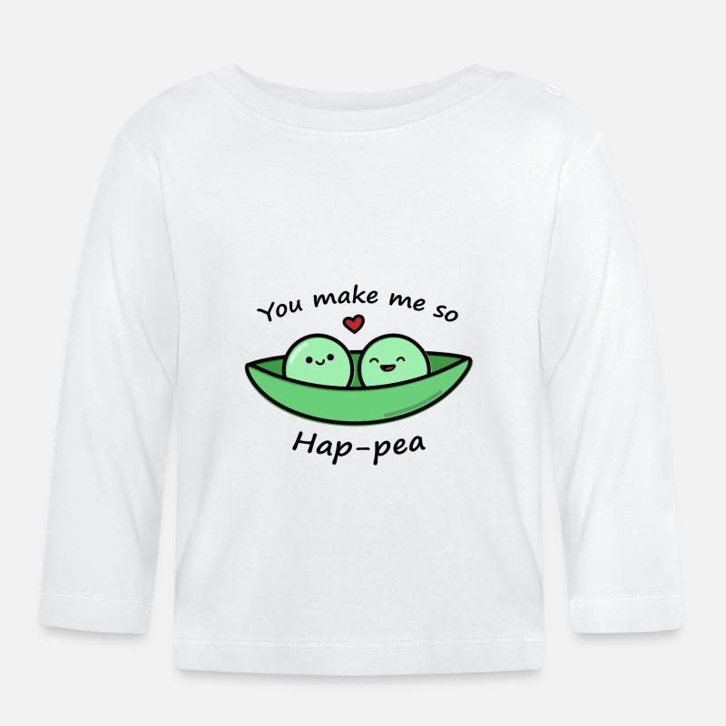 Pois mignon - T-shirt manches longues bio Bébé - blanc
