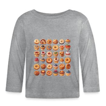 Delicious muffins - Organic Baby Long Sleeve T-Shirt - heather grey - Front