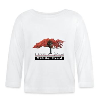 Flamboyant 974 Ker Kreol - T-shirt manches longues bio Bébé - blanc - Devant