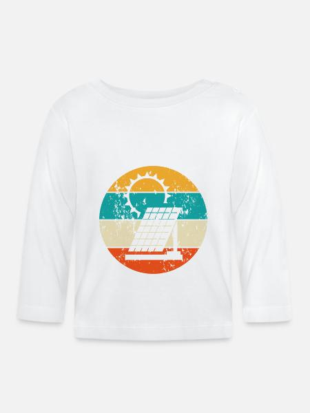 Fotovoltaik Solarkraft Photovoltaik Solar Energie - Baby Bio-Langarmshirt - Weiß