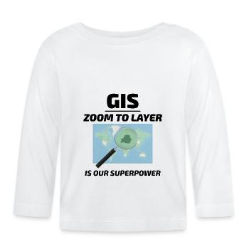 SIG Zoom sur la cartographie des couches Technologie géospatiale - T-shirt manches longues bio Bébé - blanc - Devant