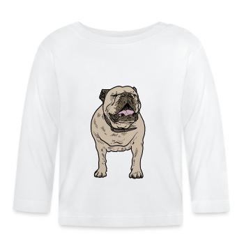 Bulldog - Organic Baby Long Sleeve T-Shirt - white - Front