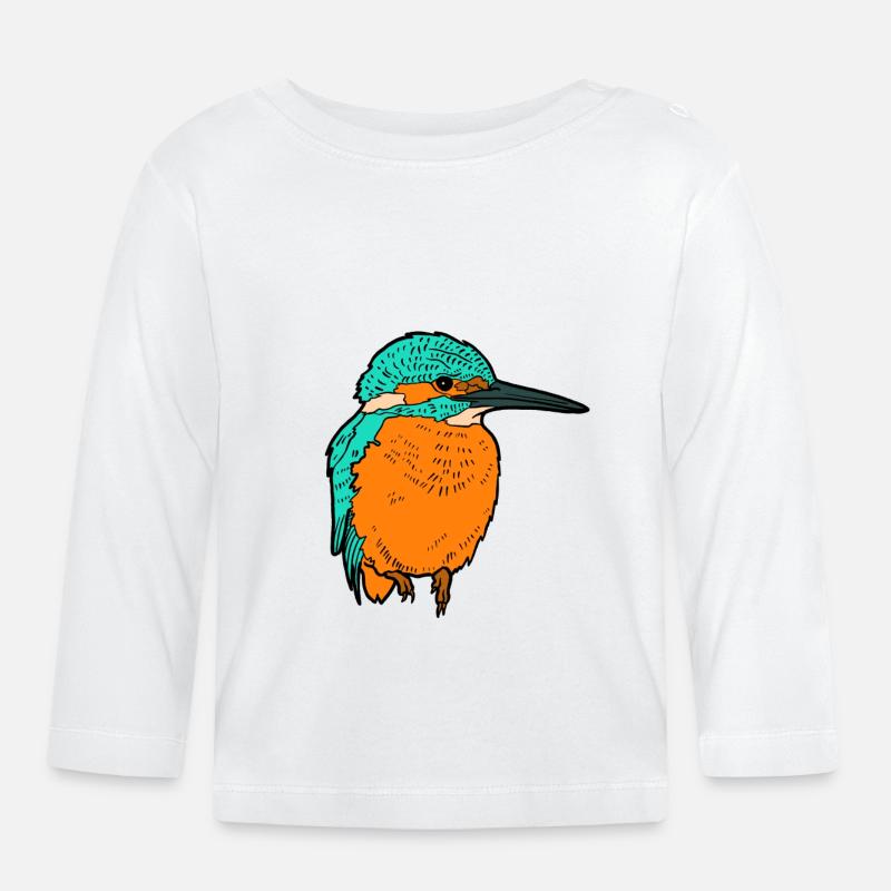 Eisvogel - Baby Bio-Langarmshirt - Weiß