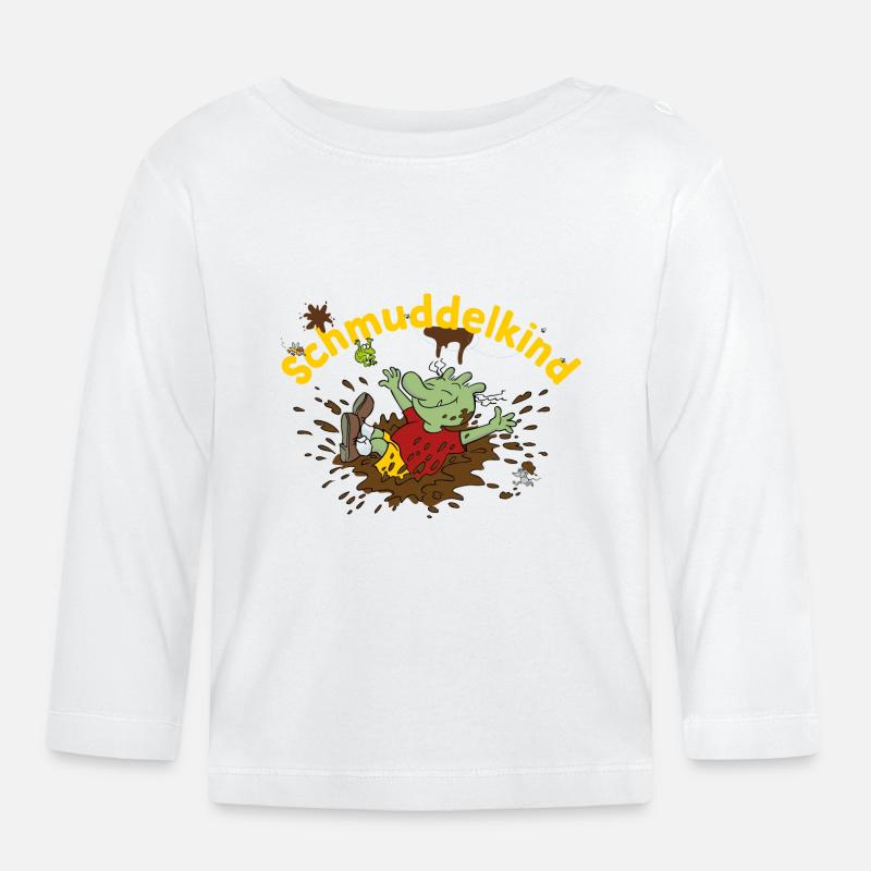 Die Olchis Classic Schmuddelkind - Baby Bio-Langarmshirt - Weiß