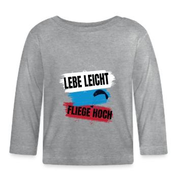 Vivre léger, voler haut - T-shirt manches longues bio Bébé - gris chiné - Devant