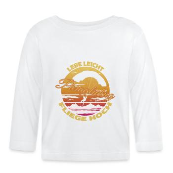 Vivre léger, voler haut - Le dicton du parapente - T-shirt manches longues bio Bébé - blanc - Devant