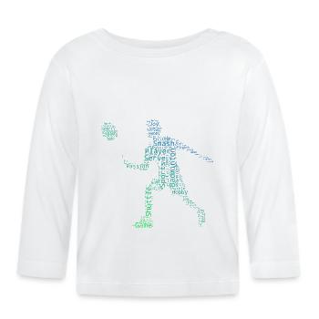 Damen Badmintonspieler Badminton Federball - Baby Bio-Langarmshirt - Weiß - Vorne