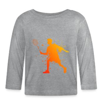 Badminton de squash Hommes Badminton - T-shirt manches longues bio Bébé - gris chiné - Devant