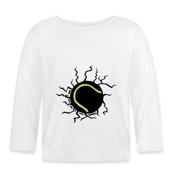 Crack Tennis Impact Ground Ball - Baby Bio-Langarmshirt - Weiß - Vorne