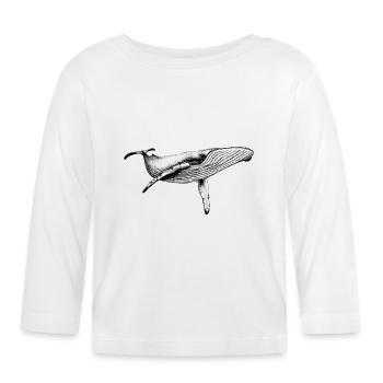 Blue Whale - Organic Baby Long Sleeve T-Shirt - white - Front