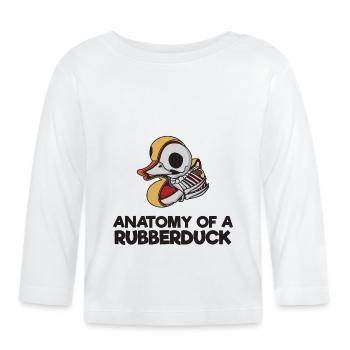 Anatomie eines Rubberduck Geschenks - Baby Bio-Langarmshirt - Weiß - Vorne