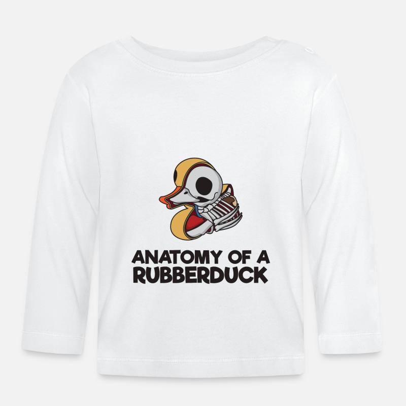 Anatomie eines Rubberduck Geschenks - Baby Bio-Langarmshirt - Weiß
