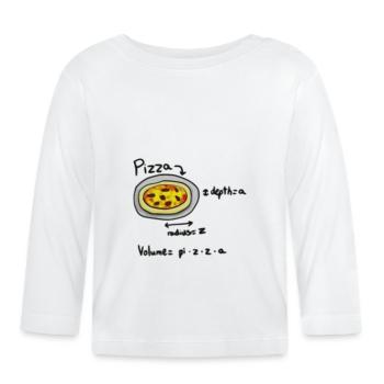 pizza mathe nerd - Baby Bio-Langarmshirt - Weiß - Vorne
