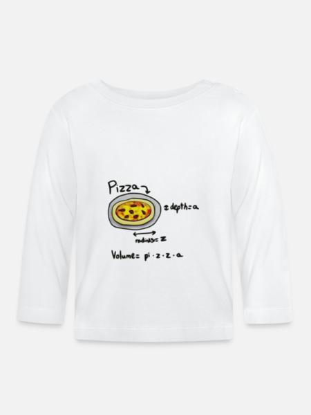 pizza mathe nerd - Baby Bio-Langarmshirt - Weiß