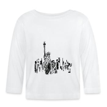 New York - Baby Bio-Langarmshirt - Weiß - Vorne