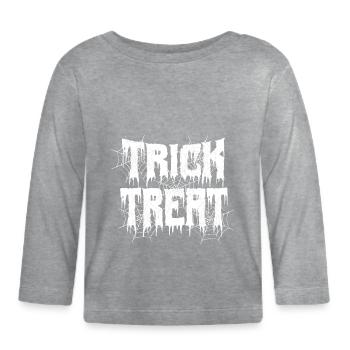 trick treat, Halloween. - T-shirt manches longues bio Bébé - gris chiné - Devant