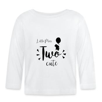 Shirt 2. Geburtstag - TWO cute - Baby Bio-Langarmshirt - Weiß - Vorne
