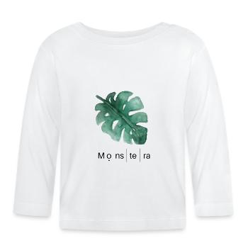 Monstera - T-shirt manches longues bio Bébé - blanc - Devant