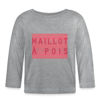 Maillot à Pois - T-shirt manches longues bio Bébé - gris chiné - Devant