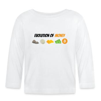 Evolution des Geldes - Baby Bio-Langarmshirt - Weiß - Vorne