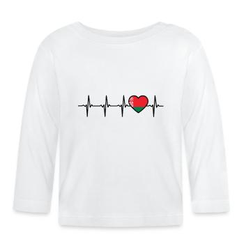 Belarus Herzschlag Weißrussland - Baby Bio-Langarmshirt - Weiß - Vorne